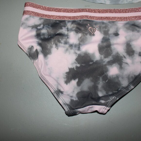 Pink & Grey 2 Pcs Justice Bikini Swimsuit Size 10 - Picture 7 of 11